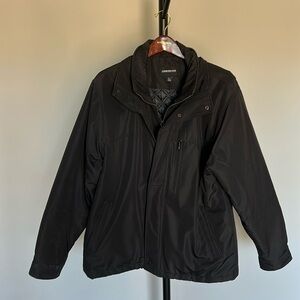 London Fog Black Winter Coat with Interior Zipper and Snap Closure
